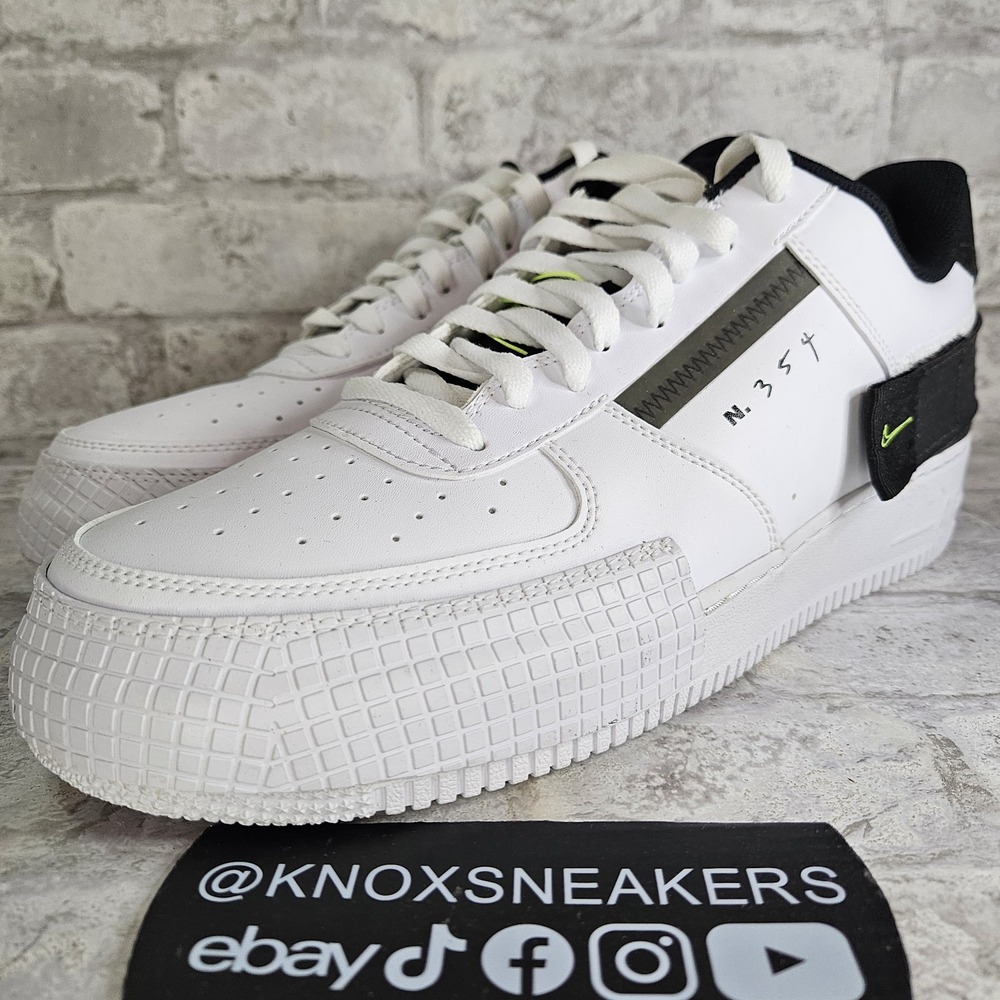 Nike Air Force 1 AF-1 Type Volt White Black AT7859-101 Men's Size 13
